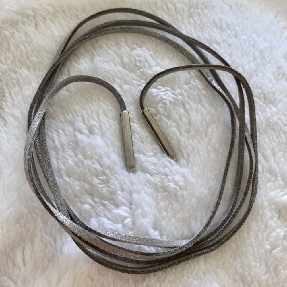 Bow Chocker Wrap Necklace (Silver Grey)